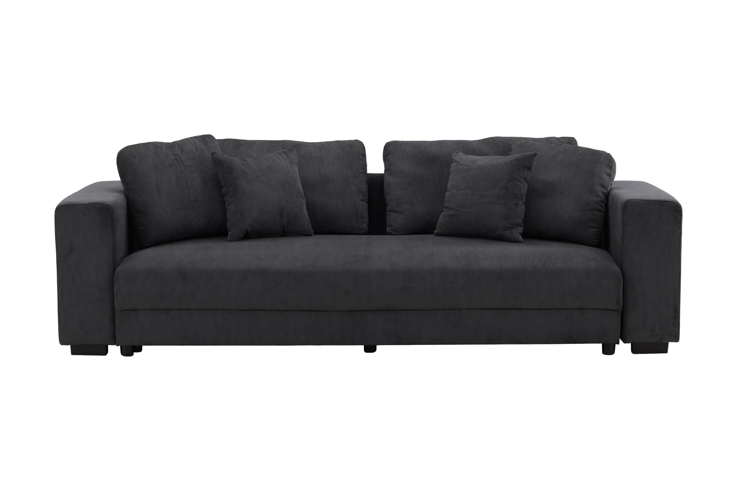 Bellman sovesofa 3 personers 4 pyntepuder fløjl grå