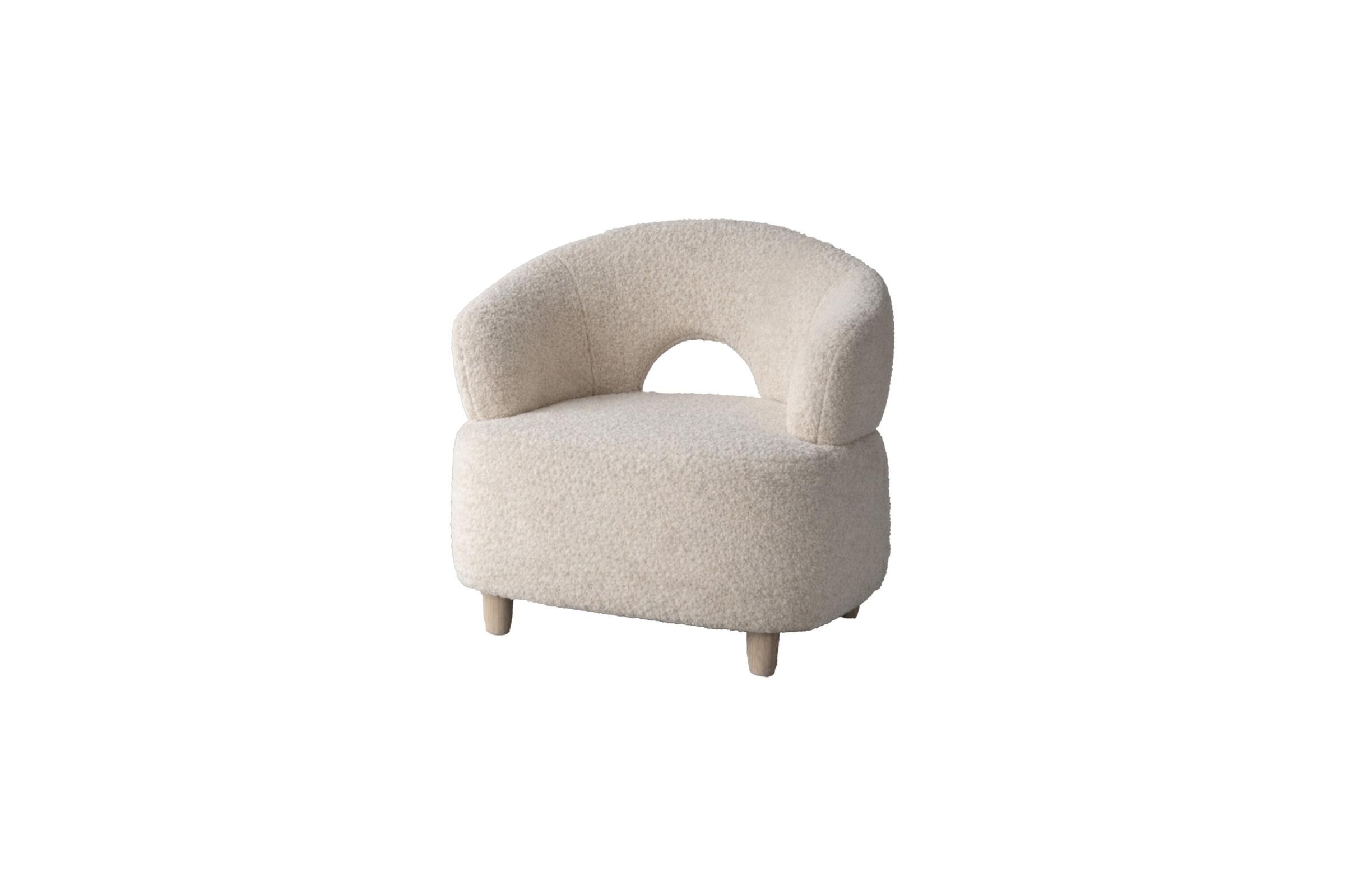 Moglas lænestol boucle hvid