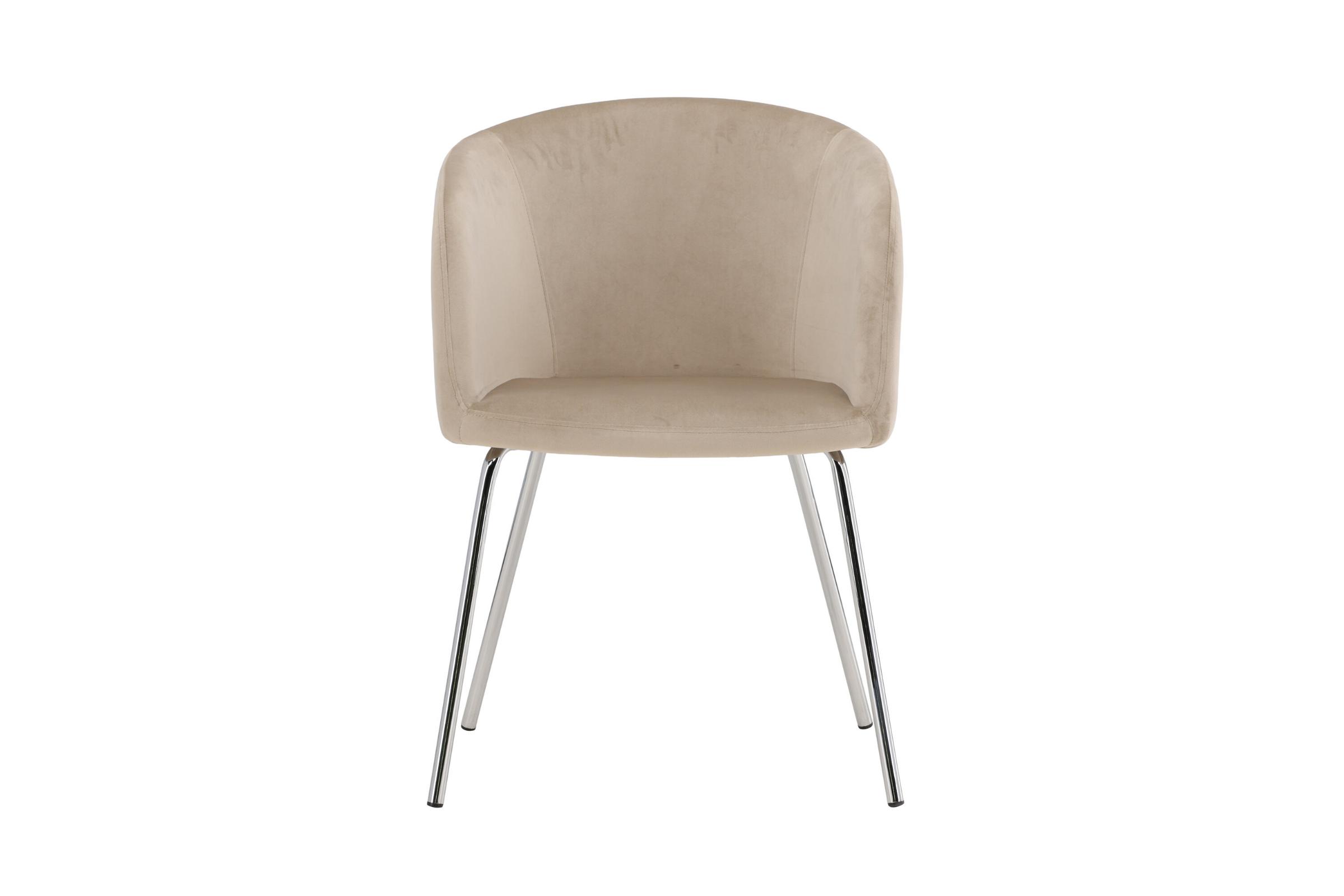 Berit spisestuestol armlæn velour beige