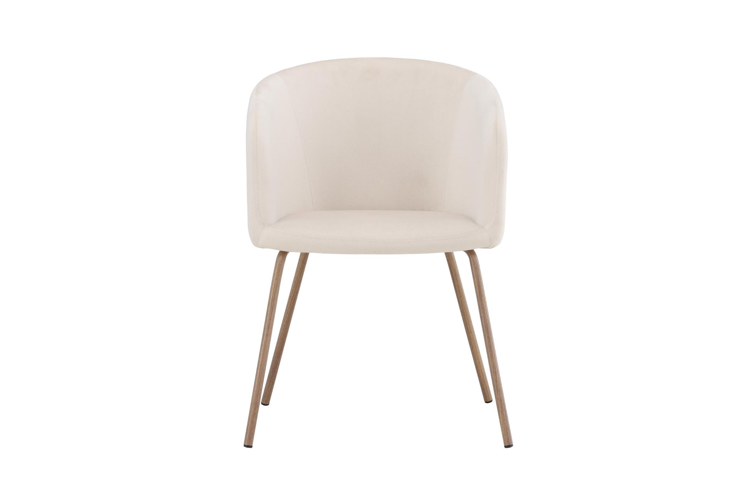 Berit spisestuestol armlæn velour beige