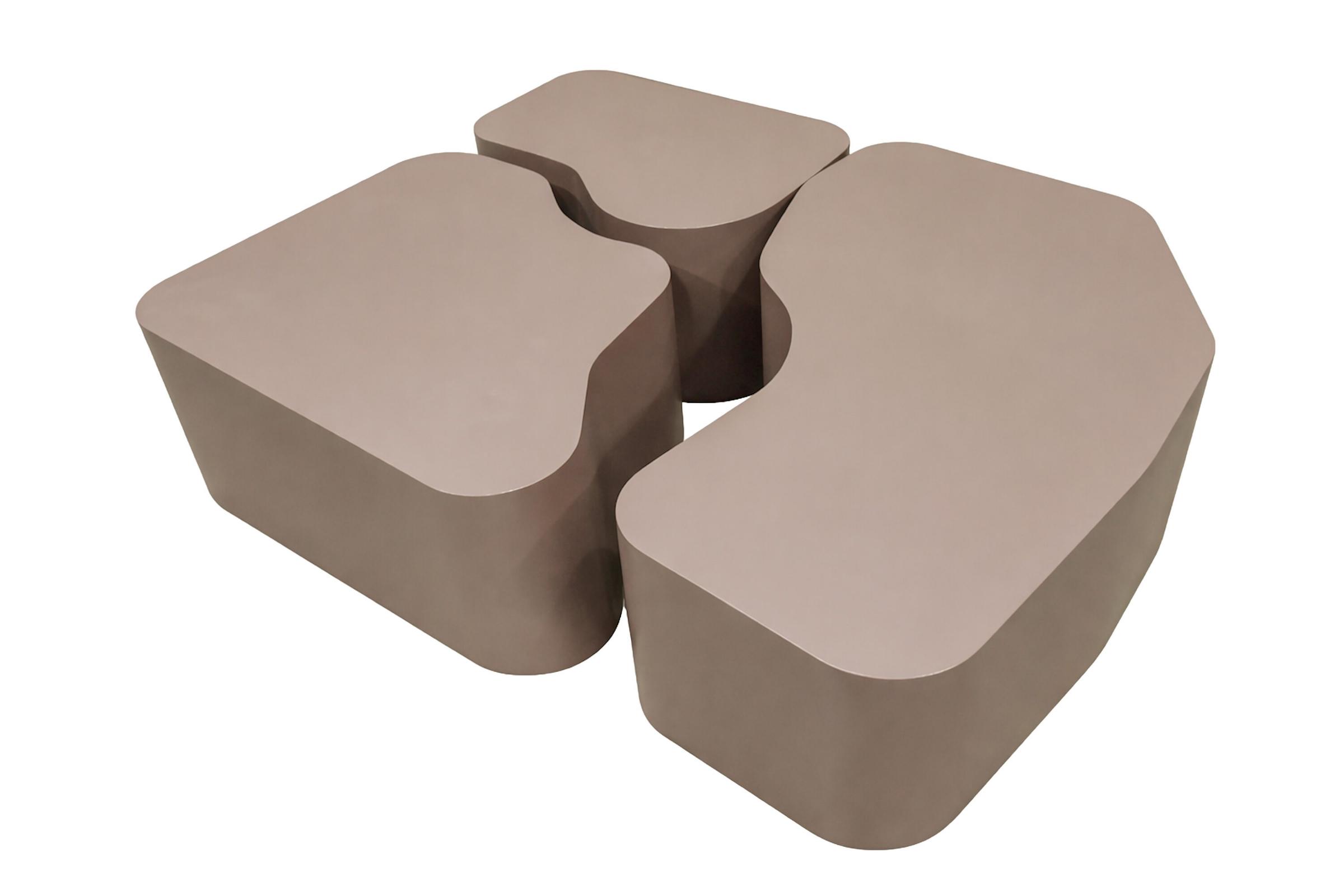 VENTURE HOME Nordland sofabord, organisk - brun MDF (95x70,74x60,40x40) (sæt med 3)