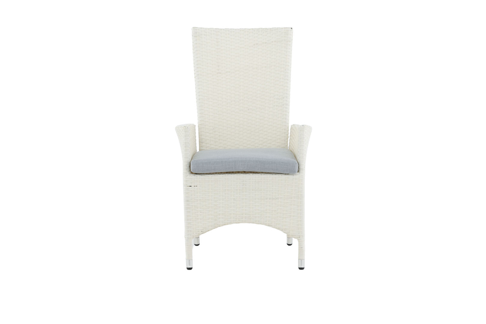 VENTURE DESIGN Padova recliner havestol, m. armlæn og hynde - grå polyester og hvid polyrattan