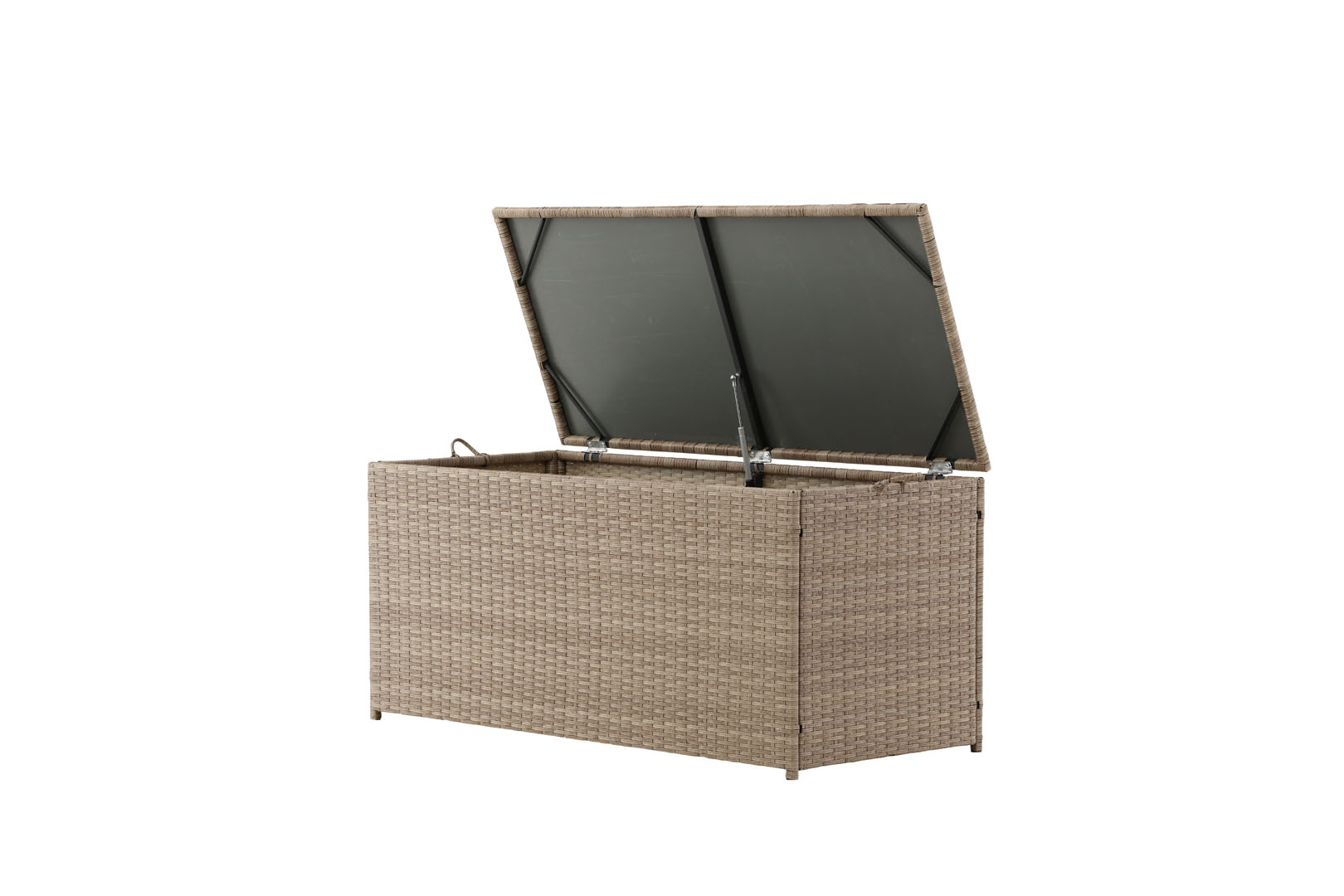 VENTURE DESIGN london rektangulær hyndeboks - natur rattan og stål, vandafvisende