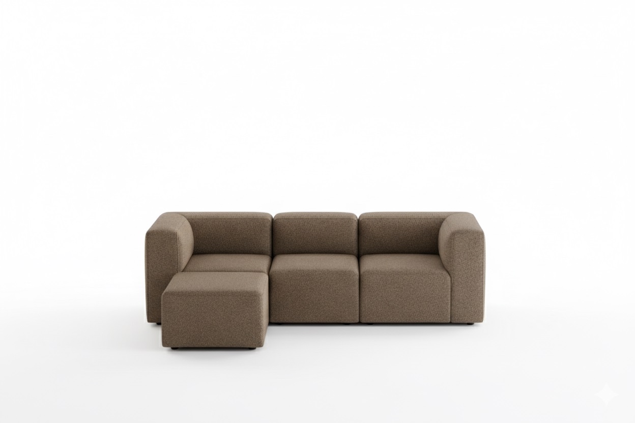 Cubic M Chaiselong sofa højre eller venstrevendt brun