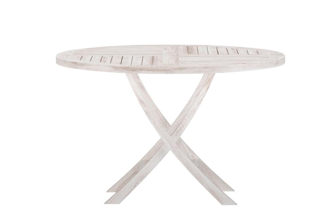 Kenya havebord Ø120cm whitewash