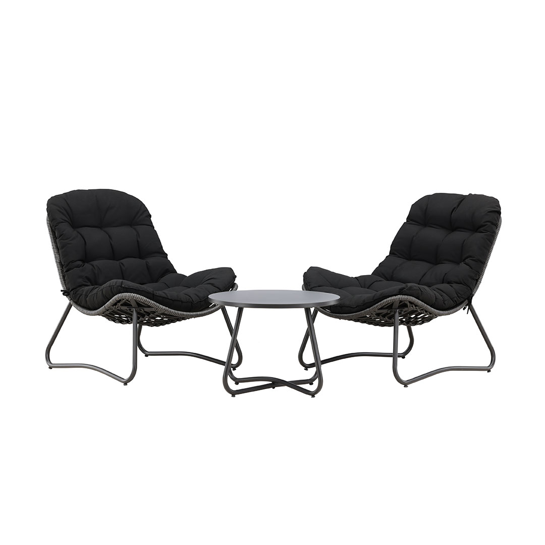 Cala loungesæt 2 loungestole, 1 sofabord antracit