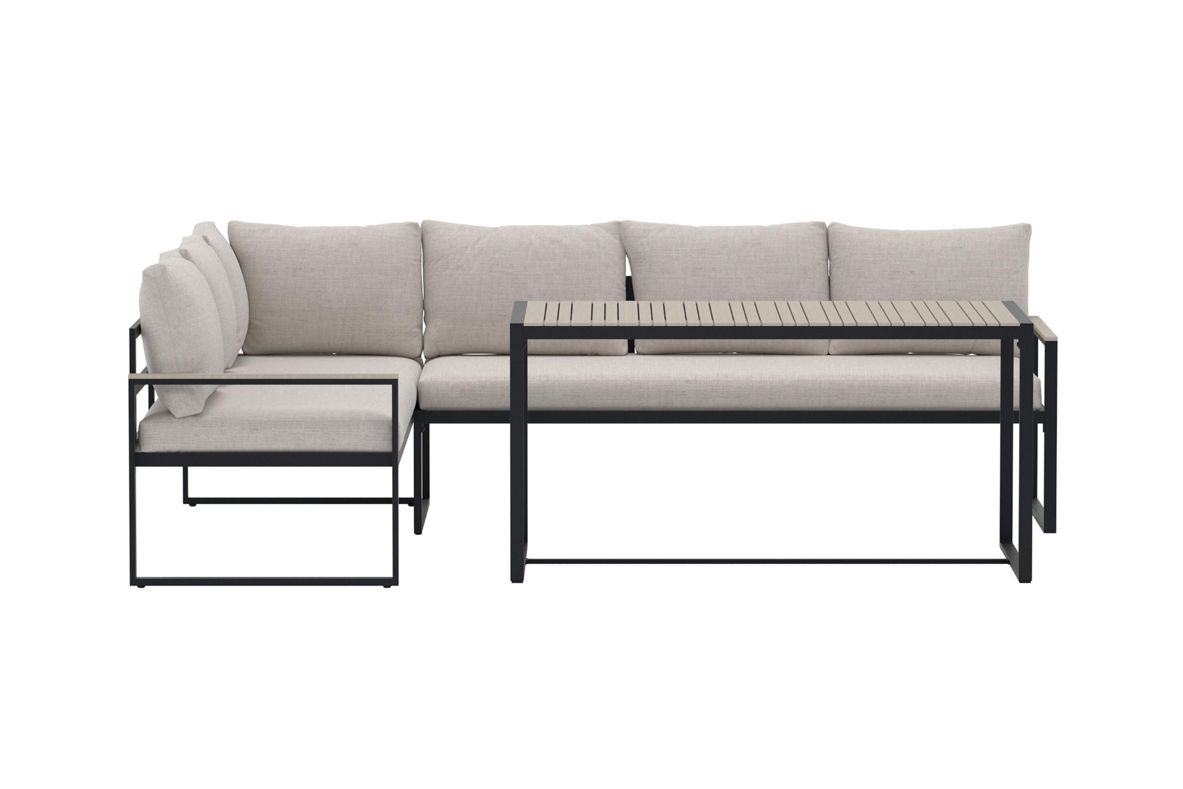 Ios loungemøbel hjørnesofa 3+2 pers. og sofabord natur
