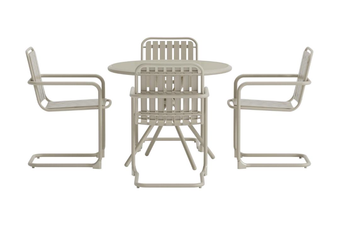 Chios havesæt bord 90x90cm 4 stole beige