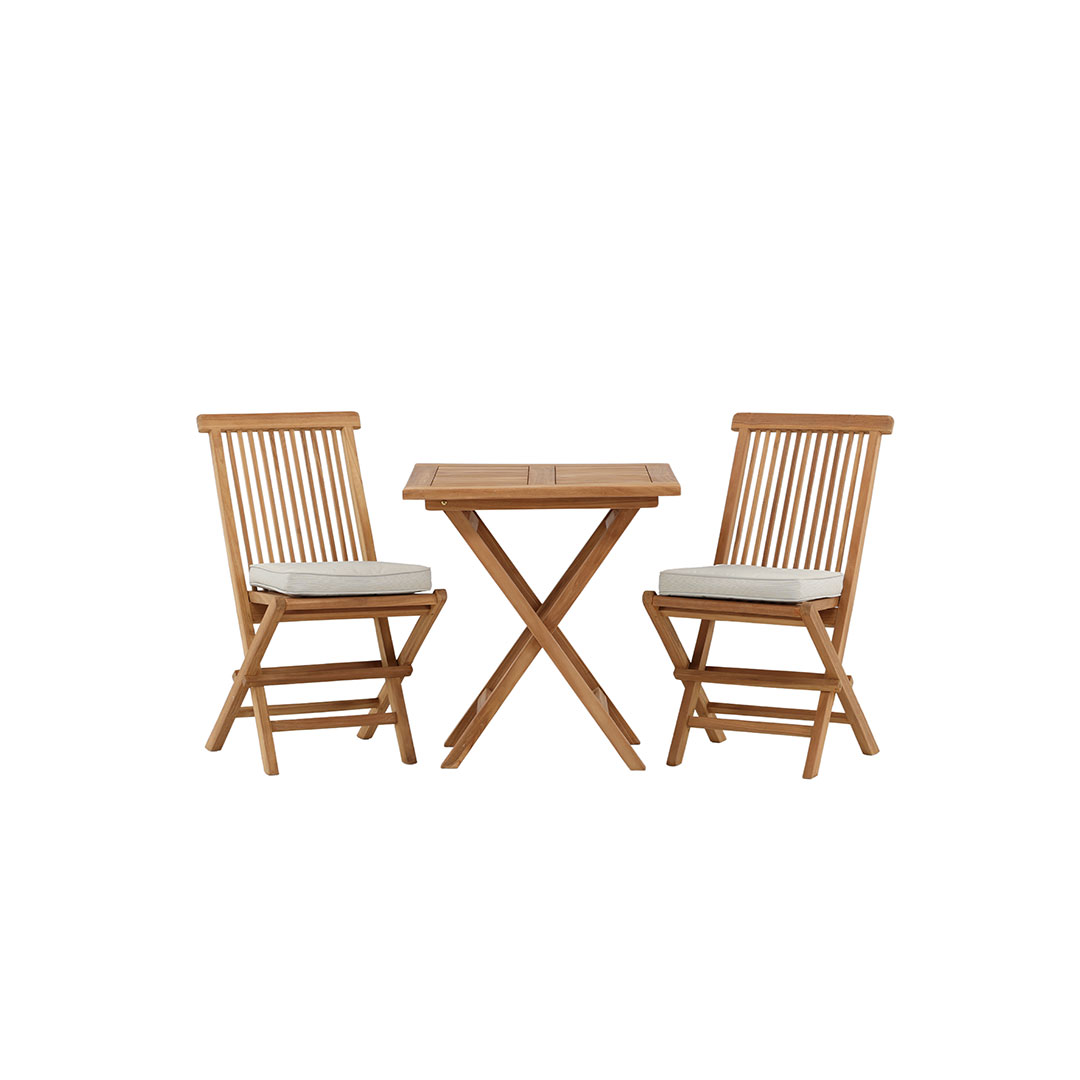Kenya havesæt bord 70x70cm natur, 2 stole natur