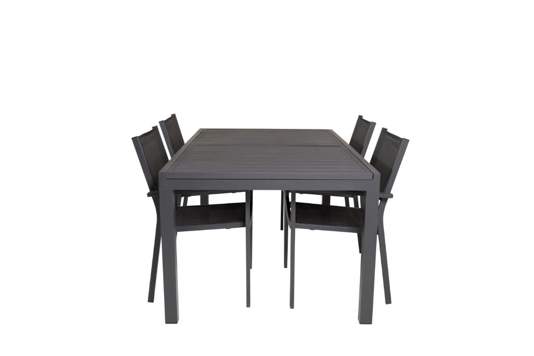 Marbella havesæt bord 100x160cm 4 stole Copacabana sort