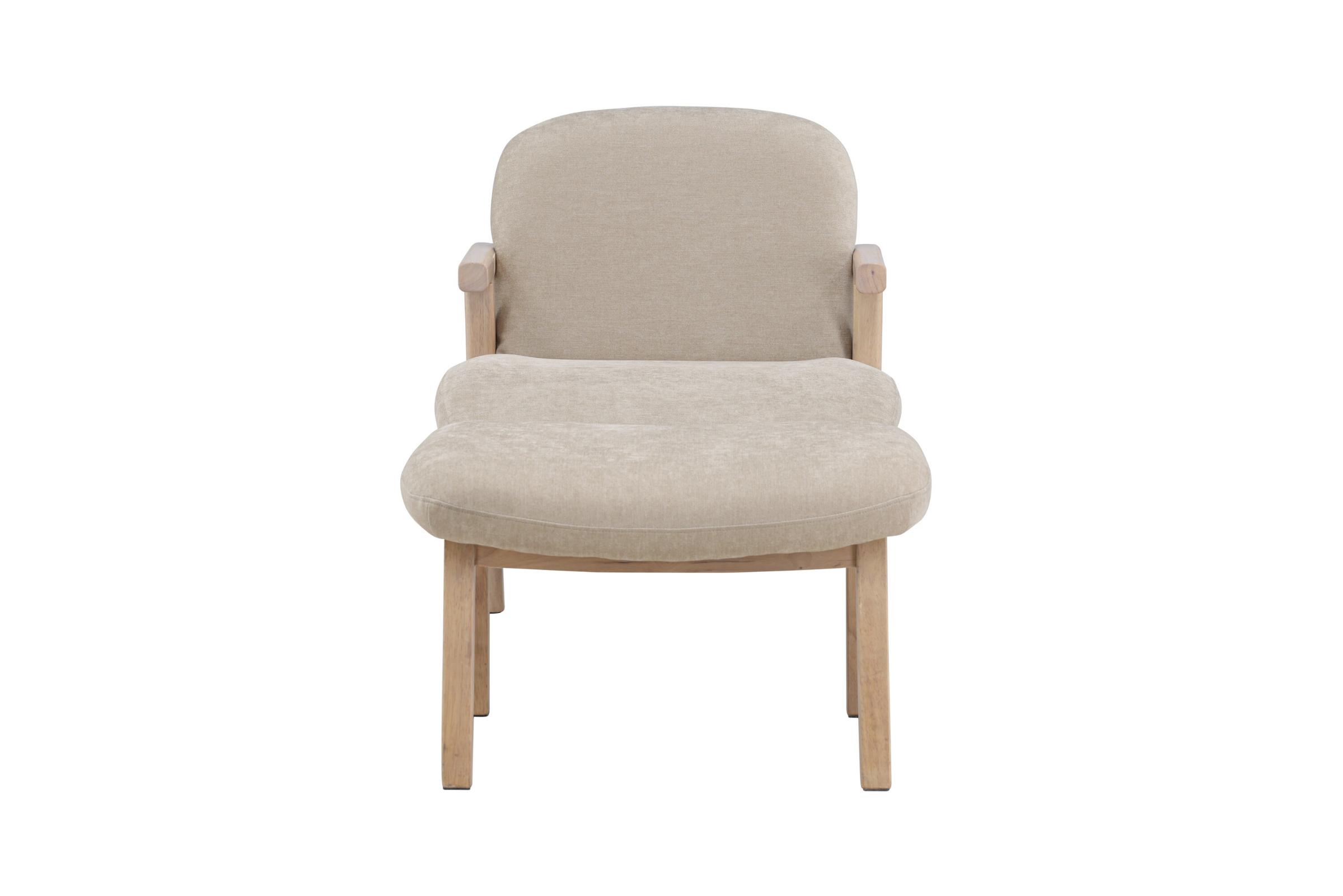 Rile lænestol med fodskammel beige