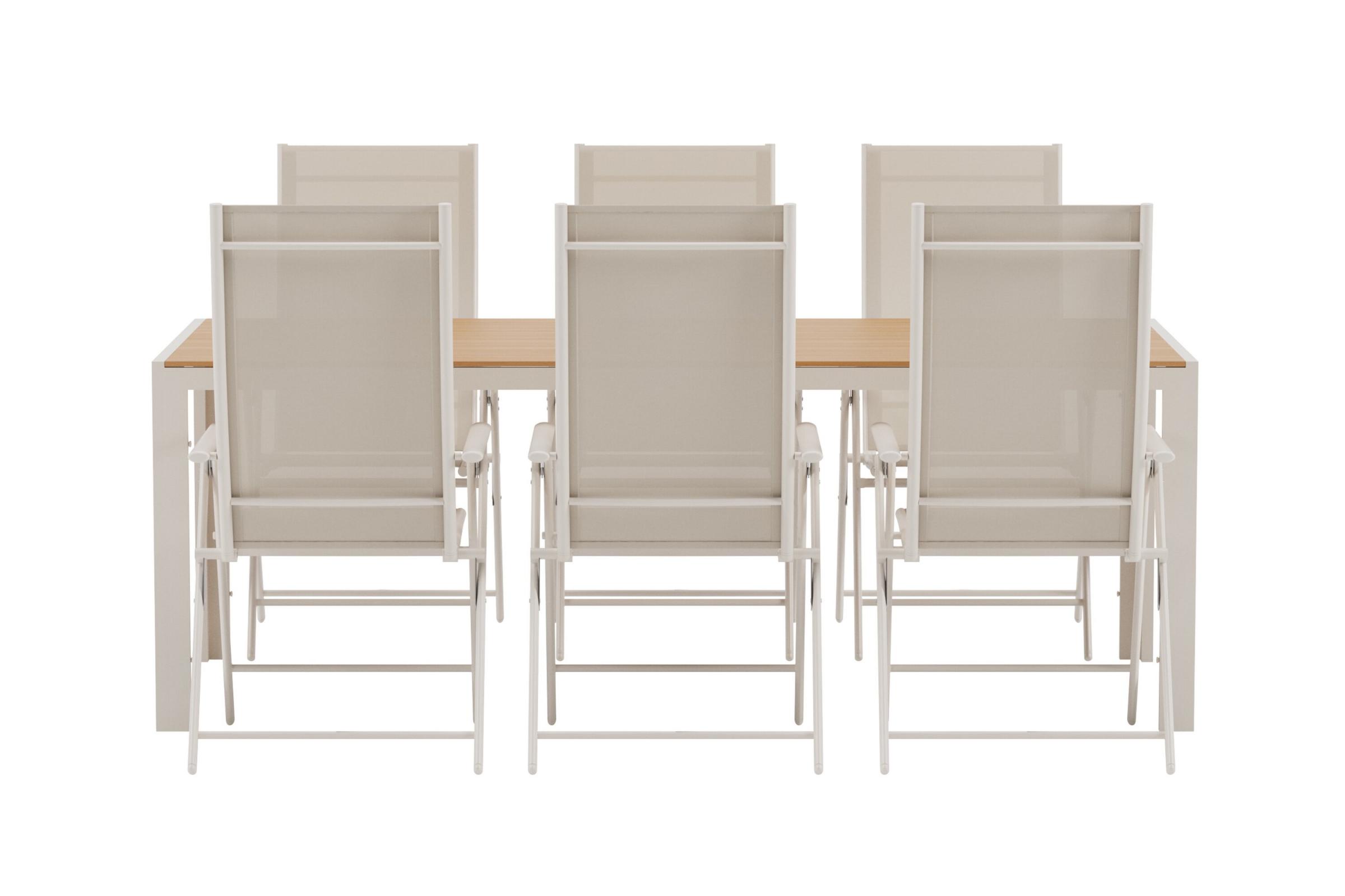 Break havesæt bord 90x200cm beige 6 stole beige