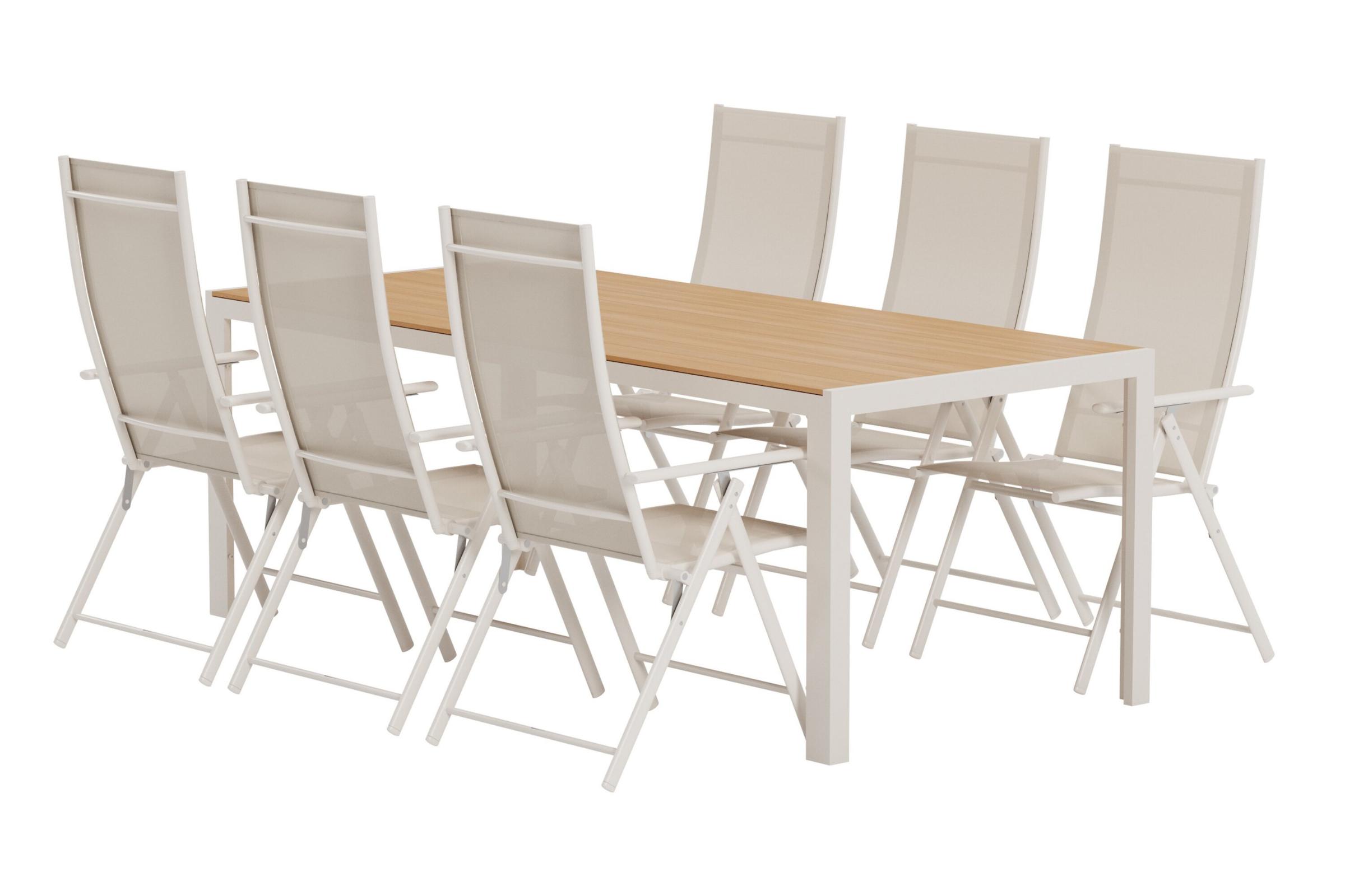 Break havesæt bord 90x200cm beige 6 stole beige view 2