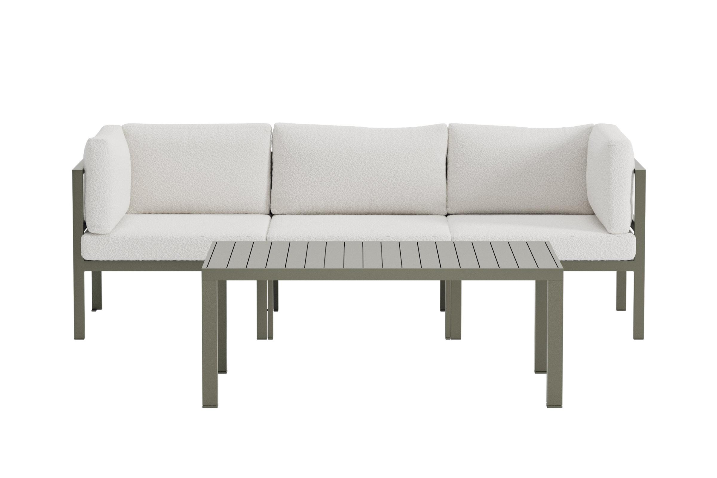 Copacabana loungemøbel sofa 3 pers. og sofabord brun