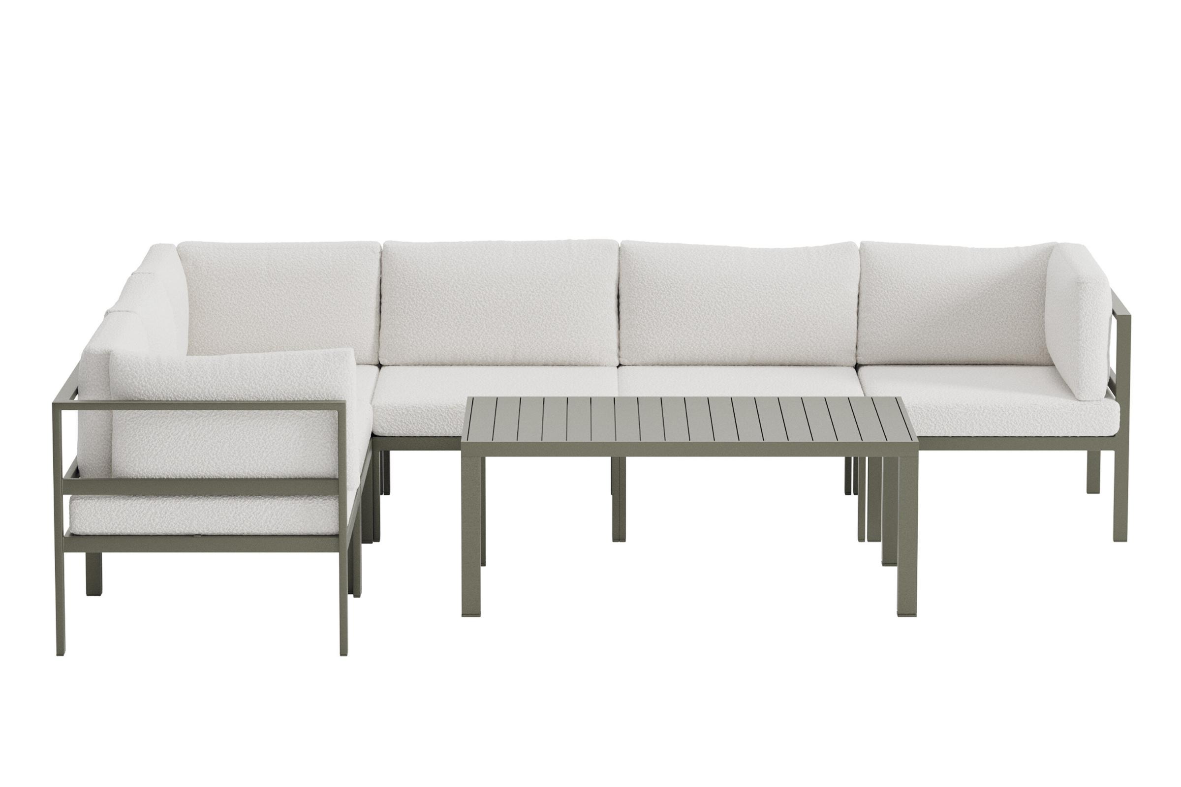 Copacabana loungemøbel hjørnesofa 3+3 pers. og sofabord brun