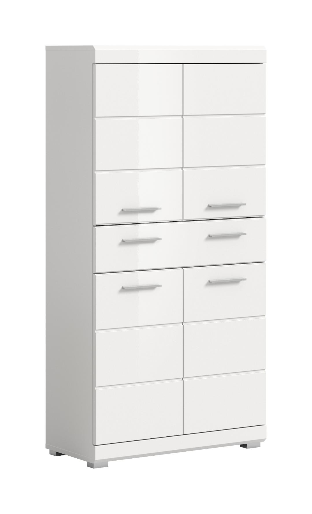 Scout højskab badeværelse 4 låger, 1 skuffe hvid højglans, hvid