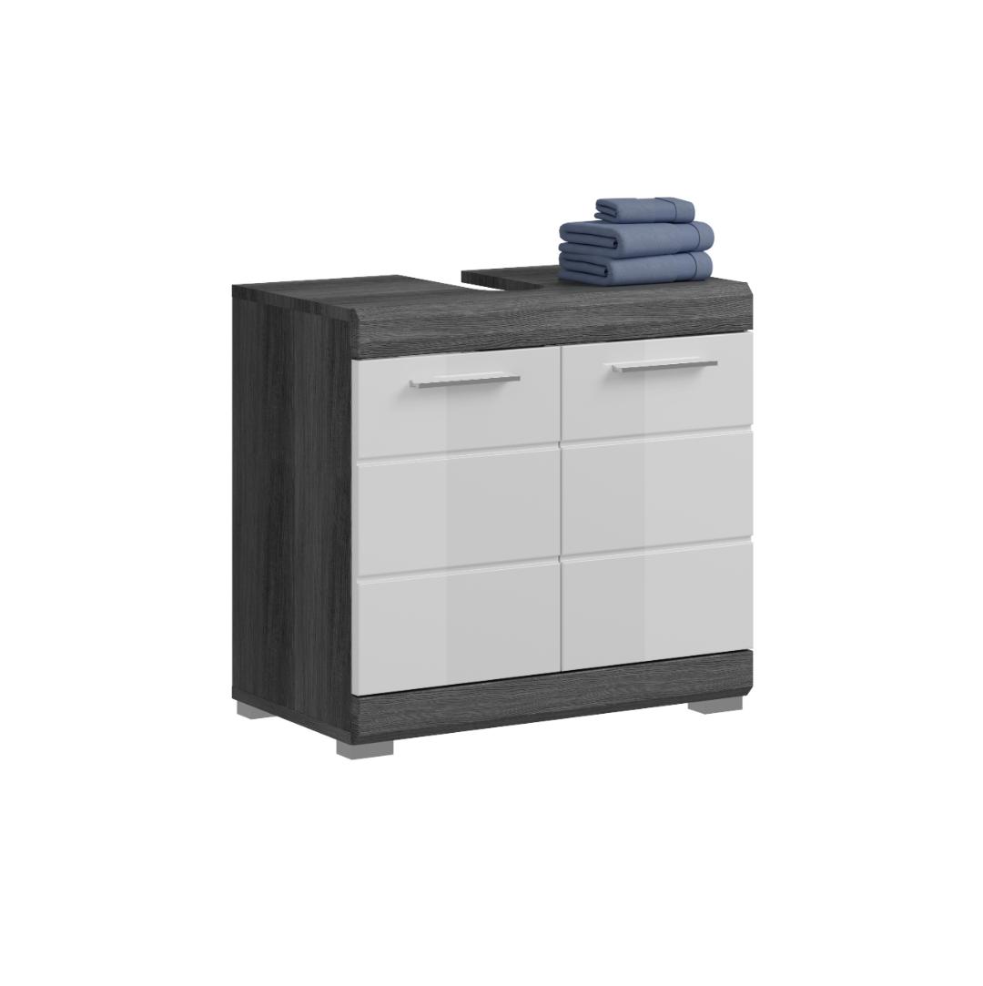 Scout vaskeskab 2 låger hvid højglans, grå