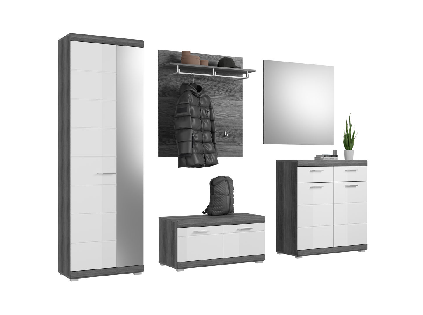 Scout entremøbelsæt 6 låger, 2 skuffer grå