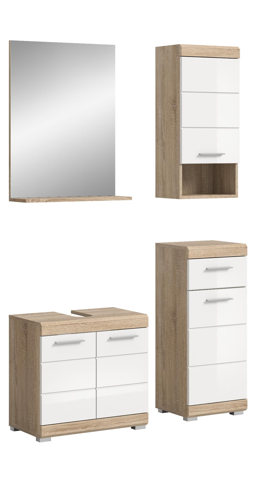 Lambada badmiljø L27 hvid højglans, eg dekor