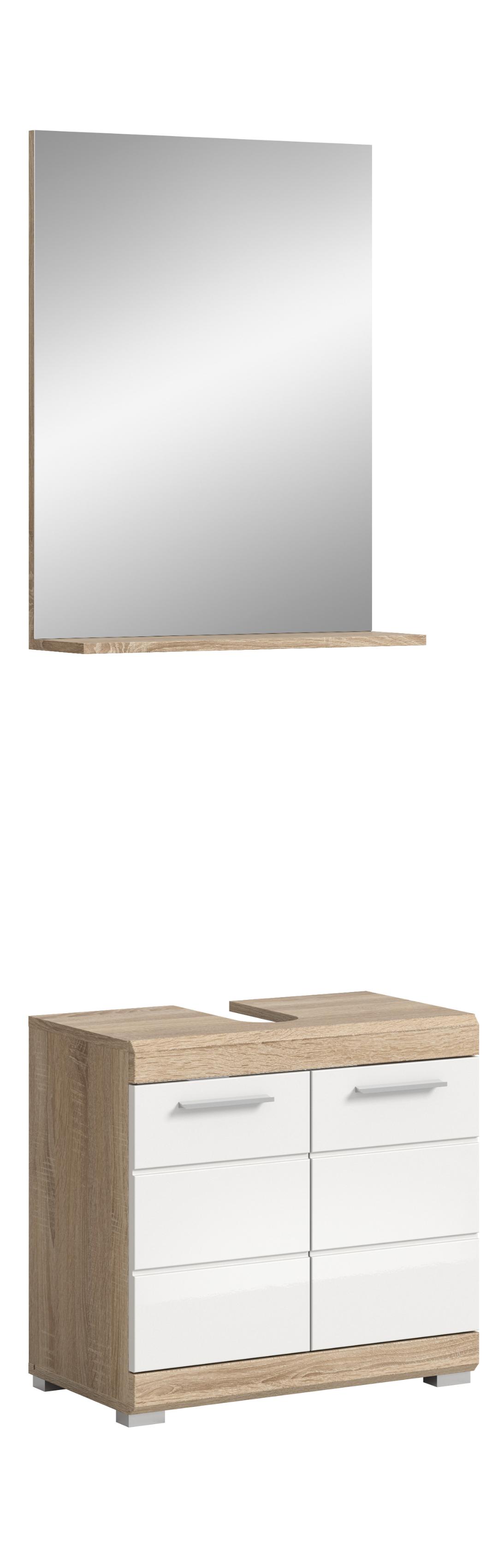 Lambada badmiljø L5 hvid højglans, eg dekor