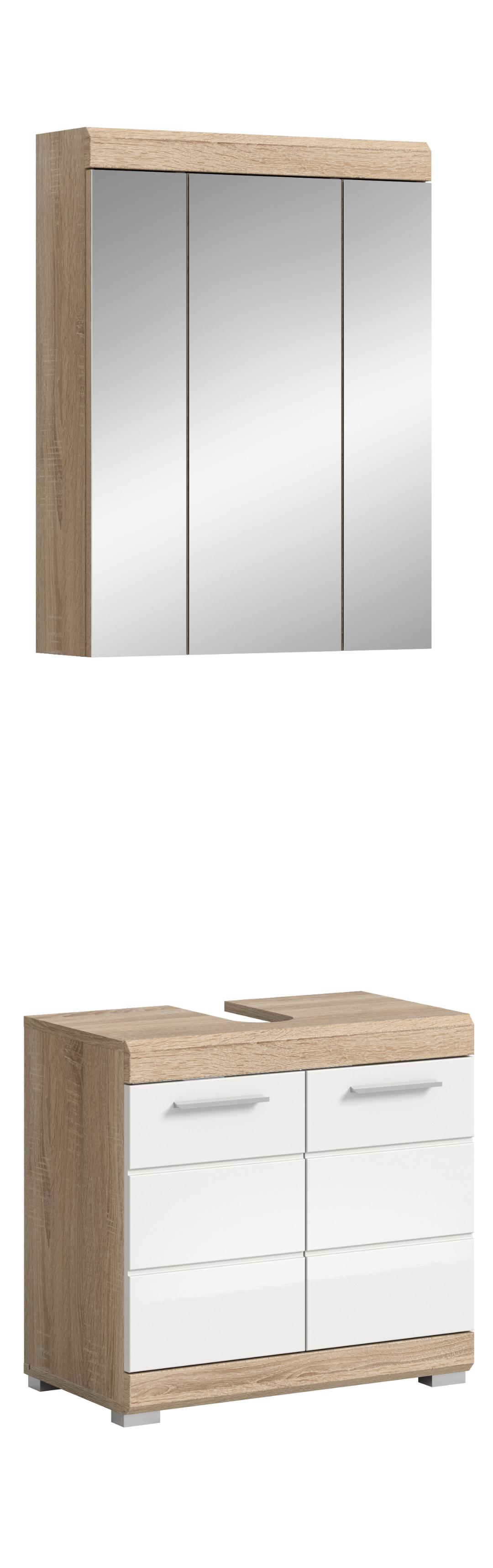 Lambada badmiljø L3 hvid højglans, eg dekor