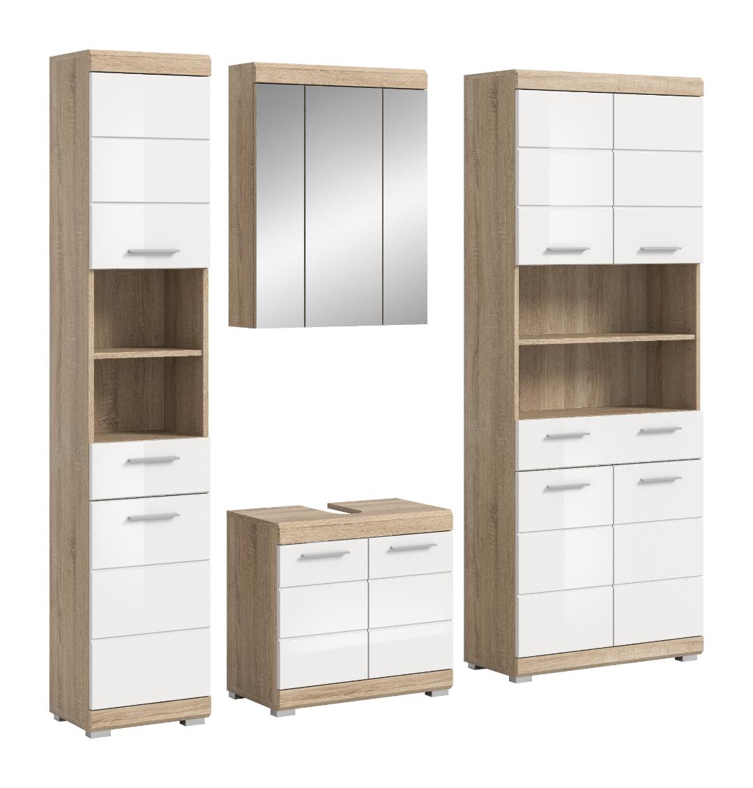 Lambada badmiljø L9 hvid højglans, eg dekor