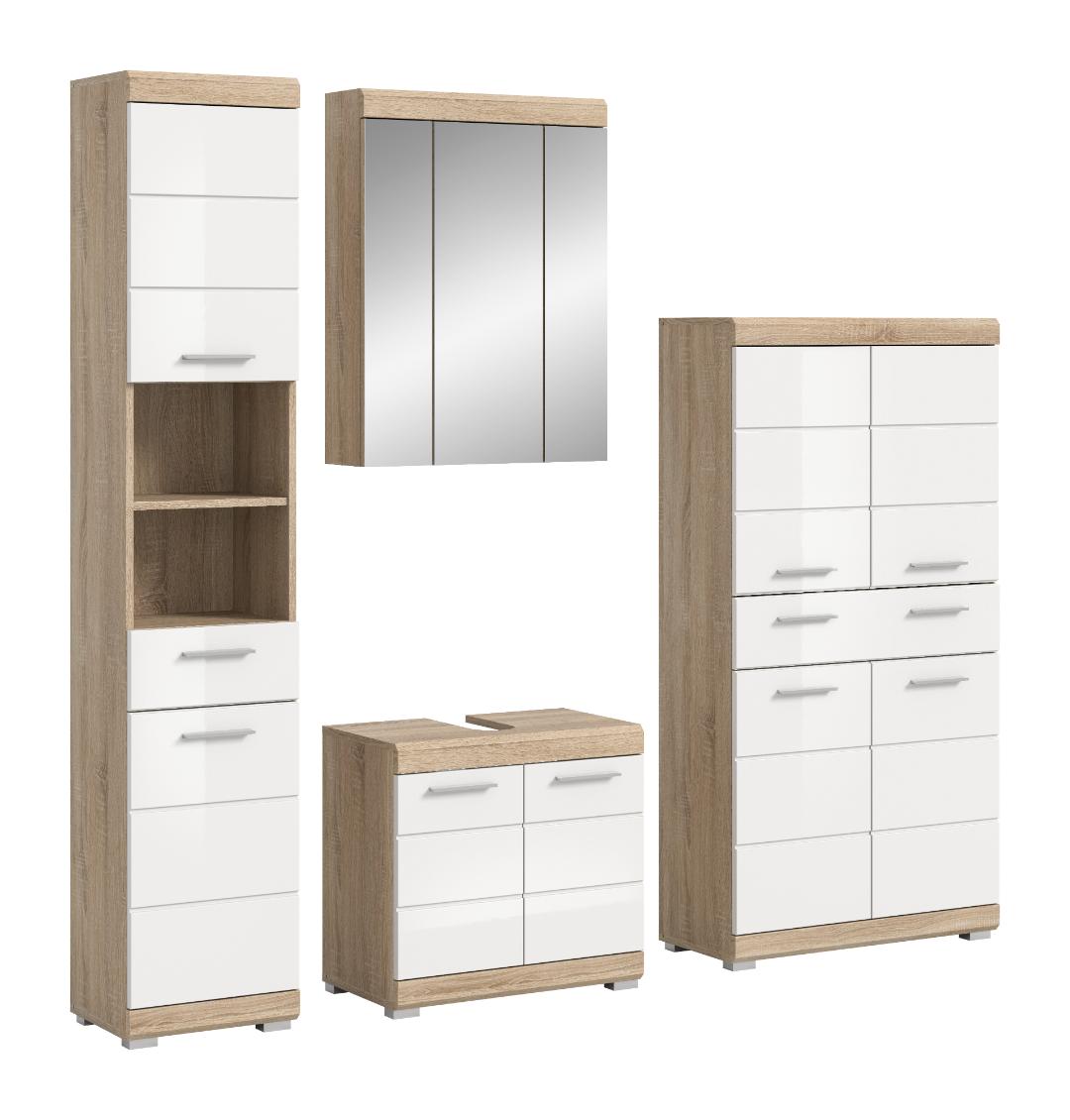 Lambada badmiljø L8 hvid højglans, eg dekor