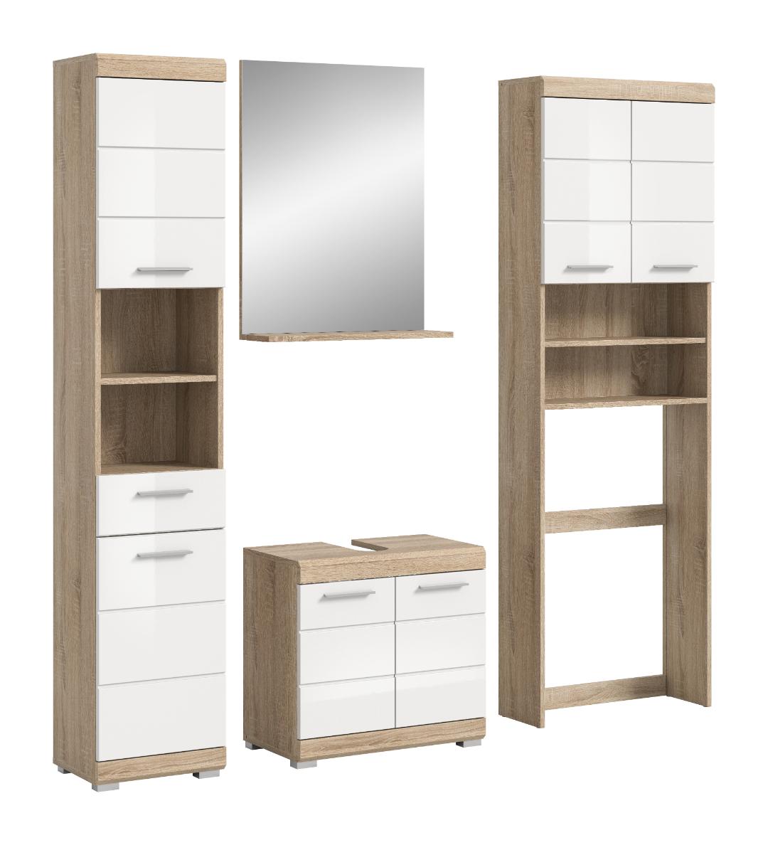 Lambada badmiljø L13 hvid højglans, eg dekor