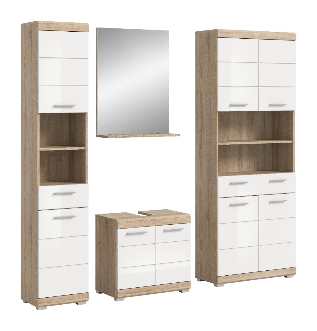 Lambada badmiljø L11 hvid højglans, eg dekor