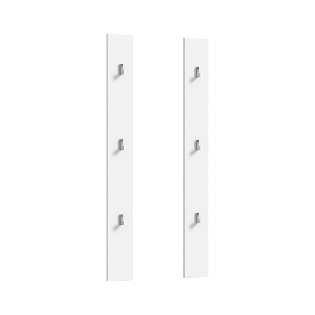 ProjektX knagerække sæt med 2 6 knager hvid højglans