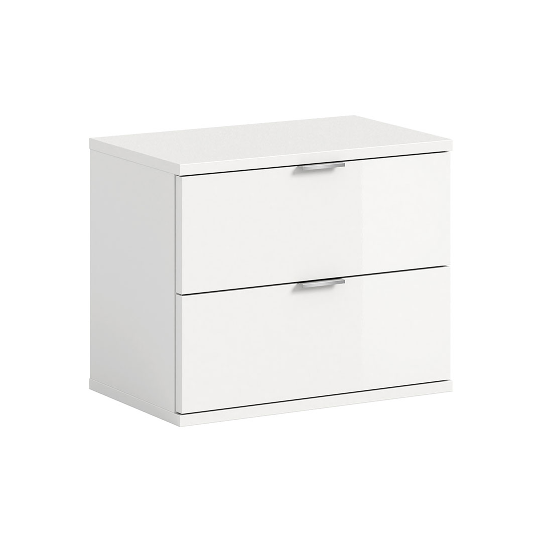 ProjektX skoskab bænk 2 skuffer hvid højglans