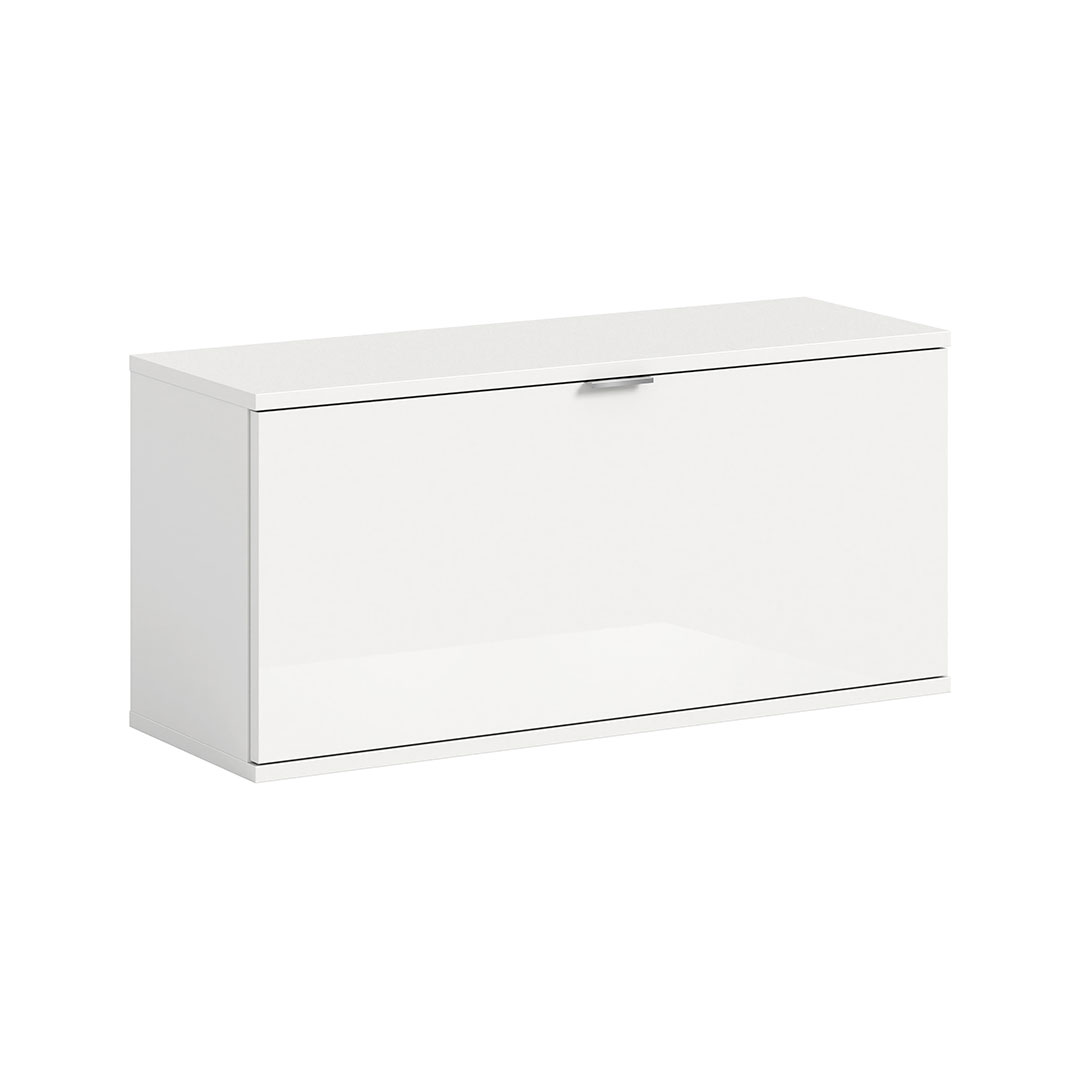 ProjektX skoskab bænk 1 klaplåge hvid højglans