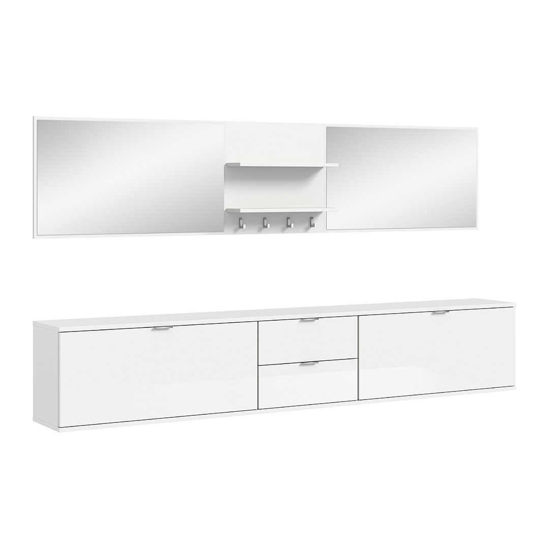 ProjektX entremøbelsæt 6 dele hvid højglans