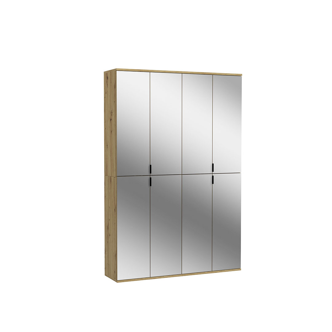 ProjektX klædeskab 4+4 dørs 8 låger spejl