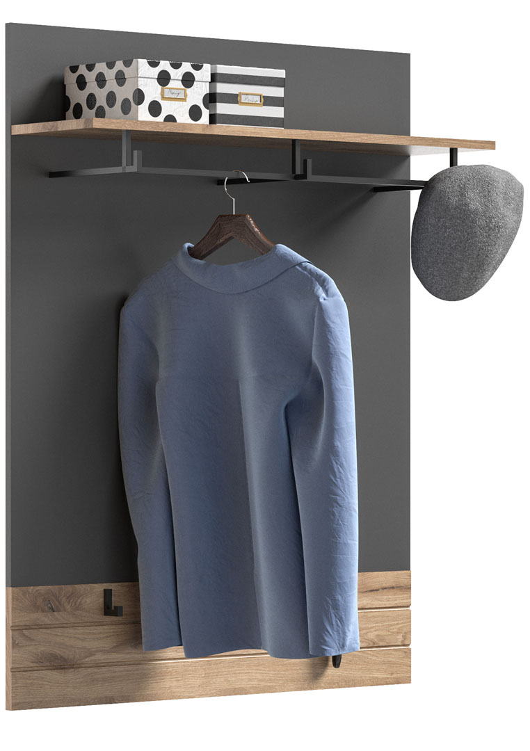 Mason knagerække 3 knager eg dekor