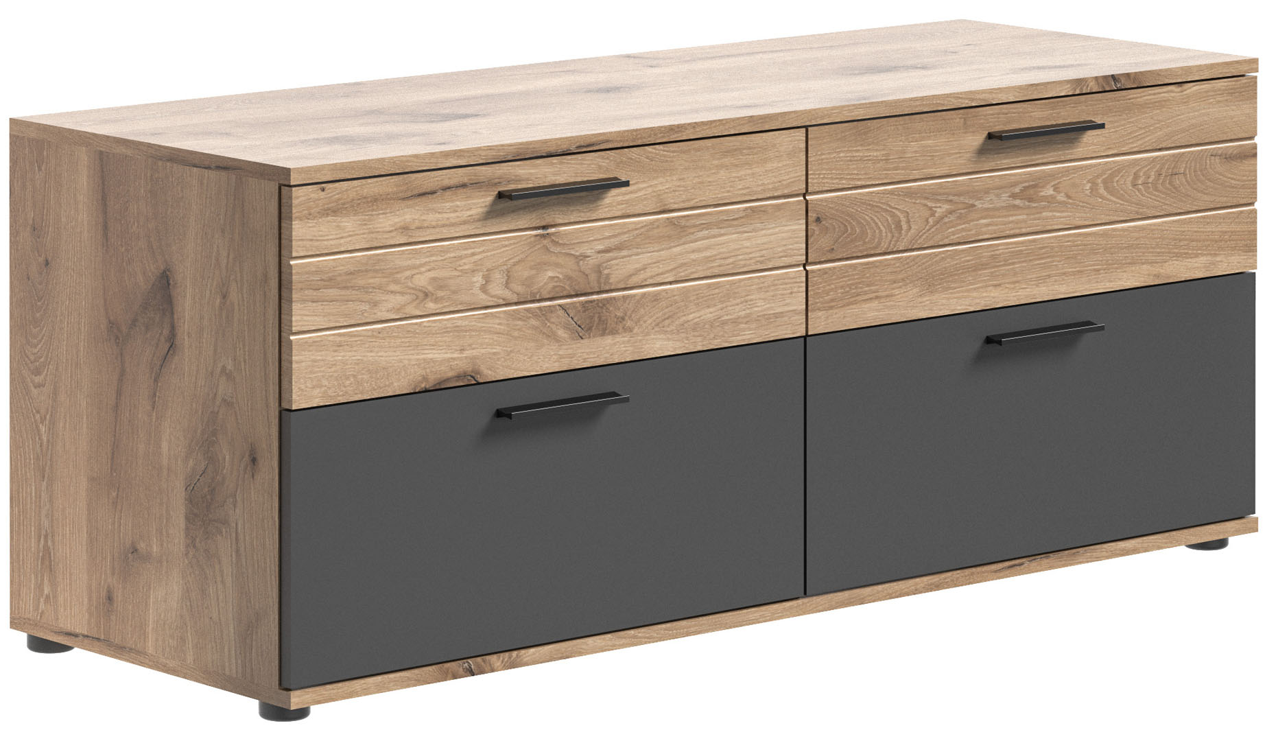Mason TV møbel 2 låger, 2 skuffer eg dekor