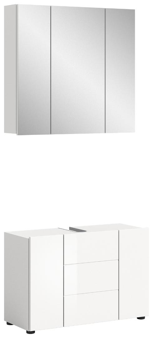 Vira badmiljø V5 inkl. belysning hvid højglans, hvid