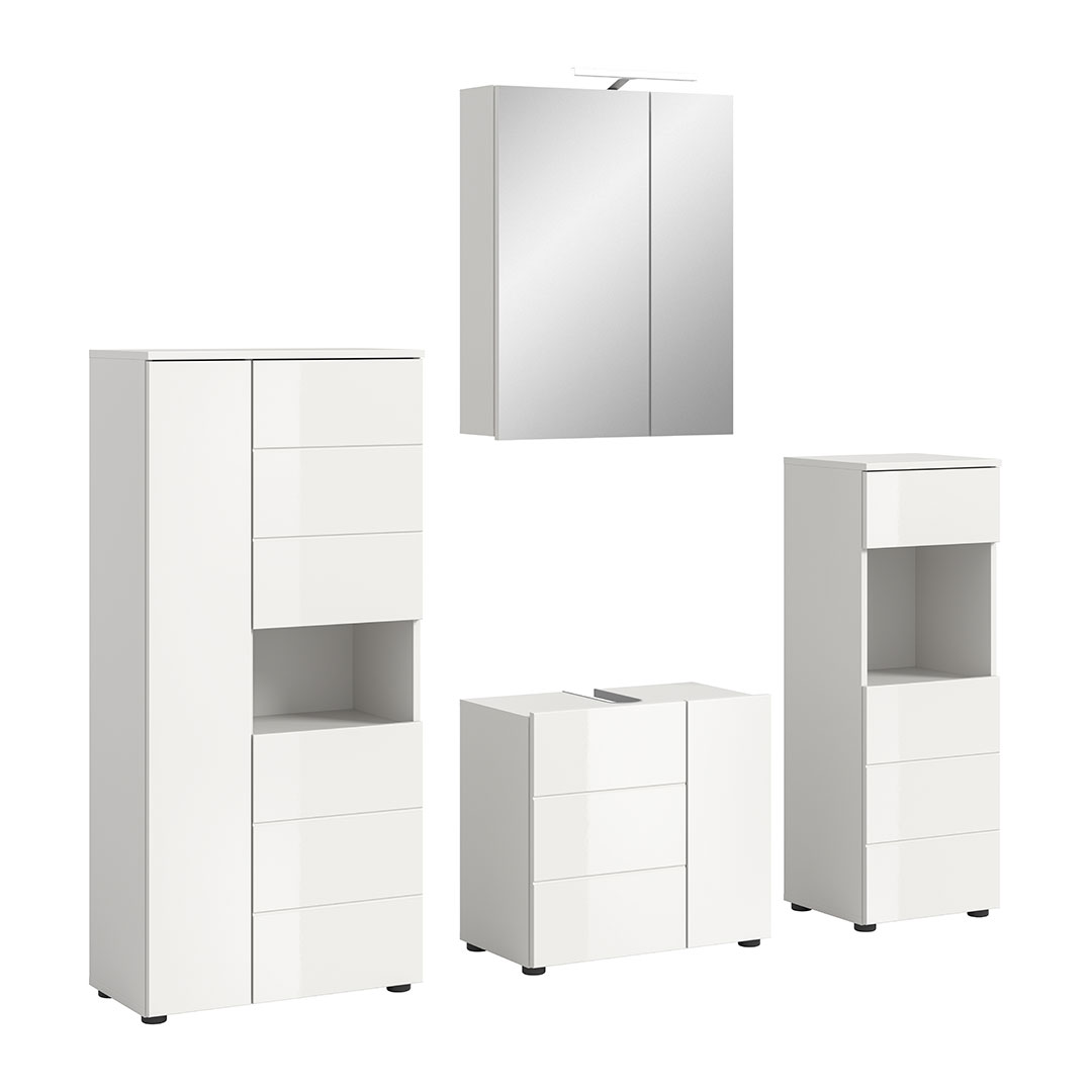 Vira badmiljø 5 dele inkl. lys hvid højglans, hvid