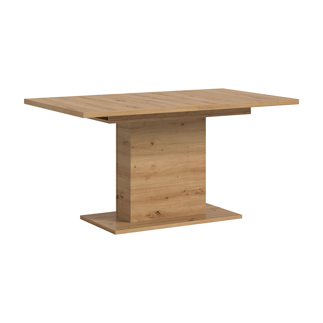 Motion spisebord søjle-fod 90x150/190cm inkl. 1 tillægsplade eg dekor