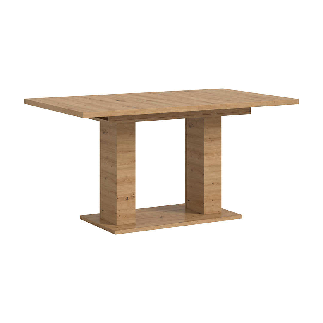 Motion spisebord dobbelsøjle-fod 90x150/190cm inkl. 1 tillægsplade eg dekor