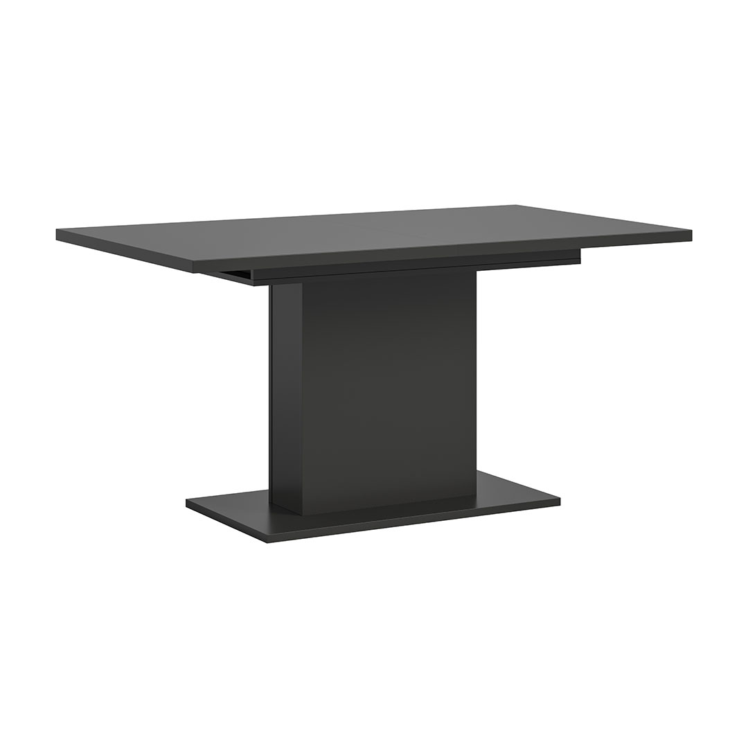 Motion spisebord søjle-fod 90x150/190cm inkl. 1 tillægsplade grå