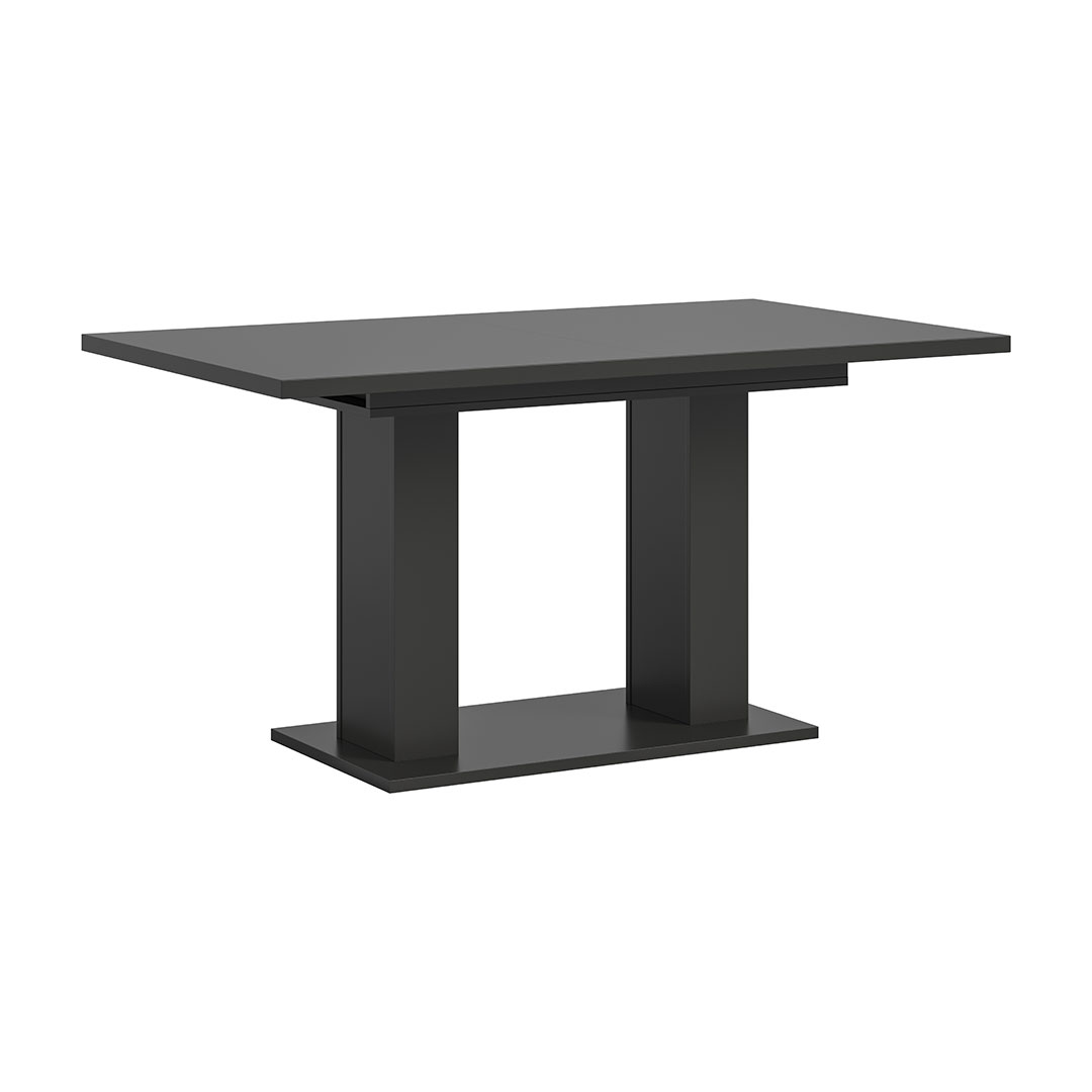 Motion spisebord dobbelsøjle-fod 90x150/190cm inkl. 1 tillægsplade grå