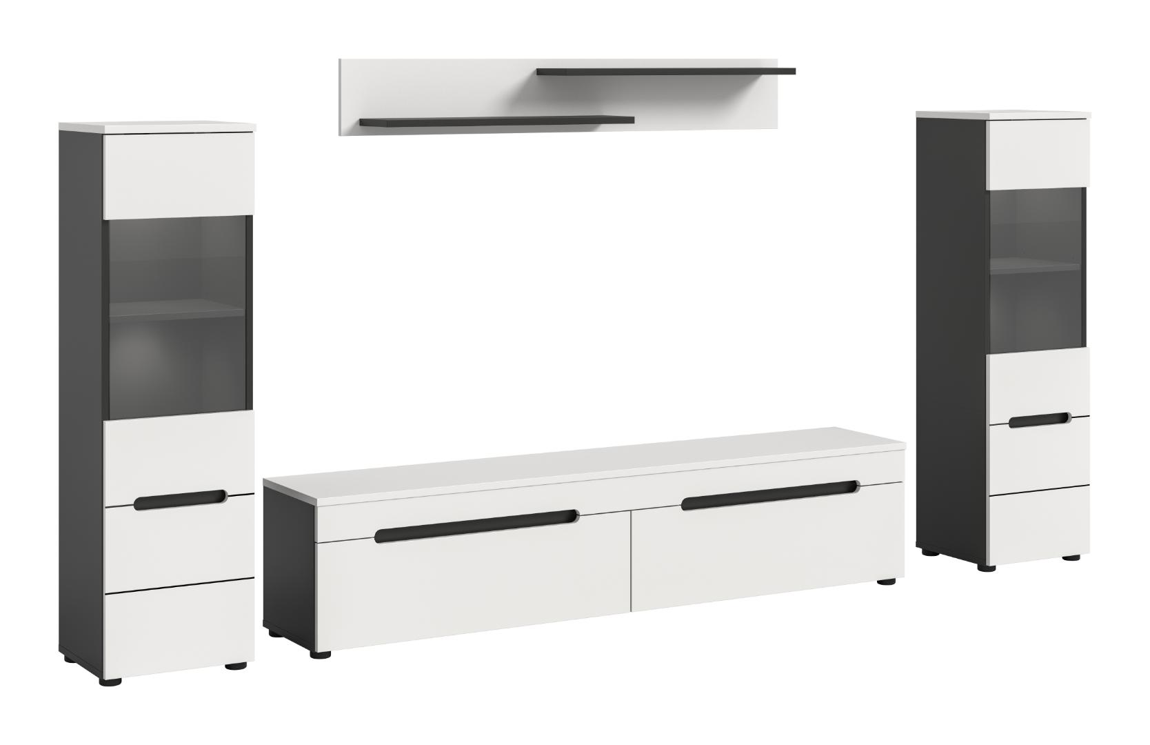 Canu reol C6 system inkl. belysning hvid, mørkegrå