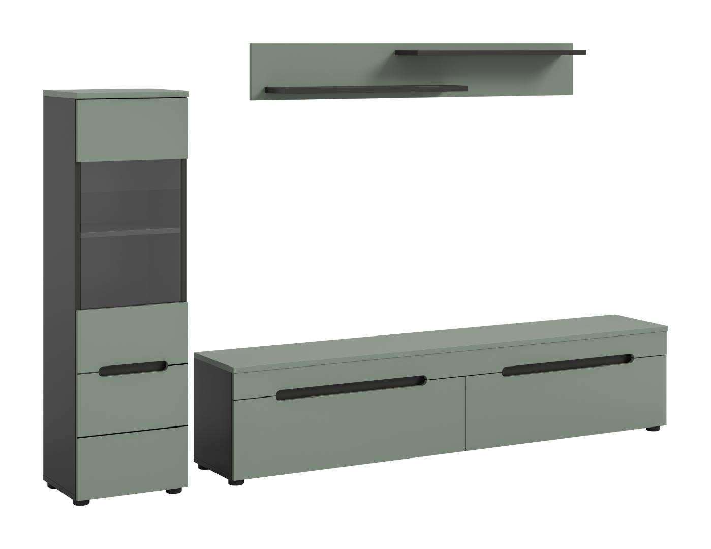 Canu reol C9 system støvet grøn, mørkegrå