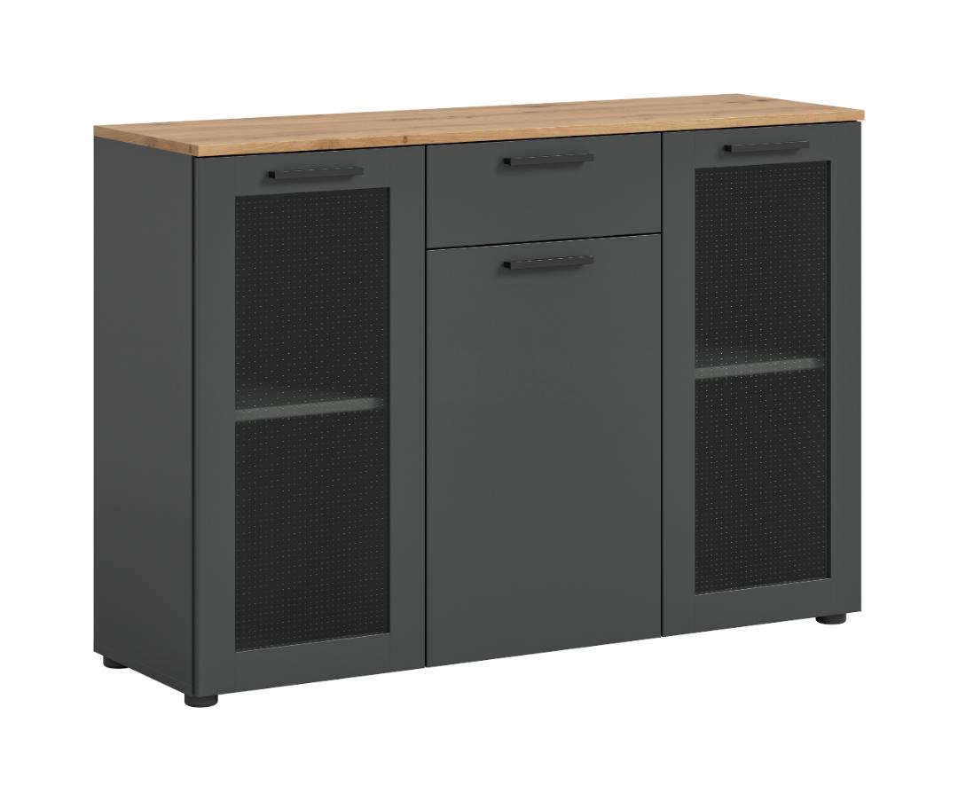 Niklas skænk 3 låger, 1 skuffe grå