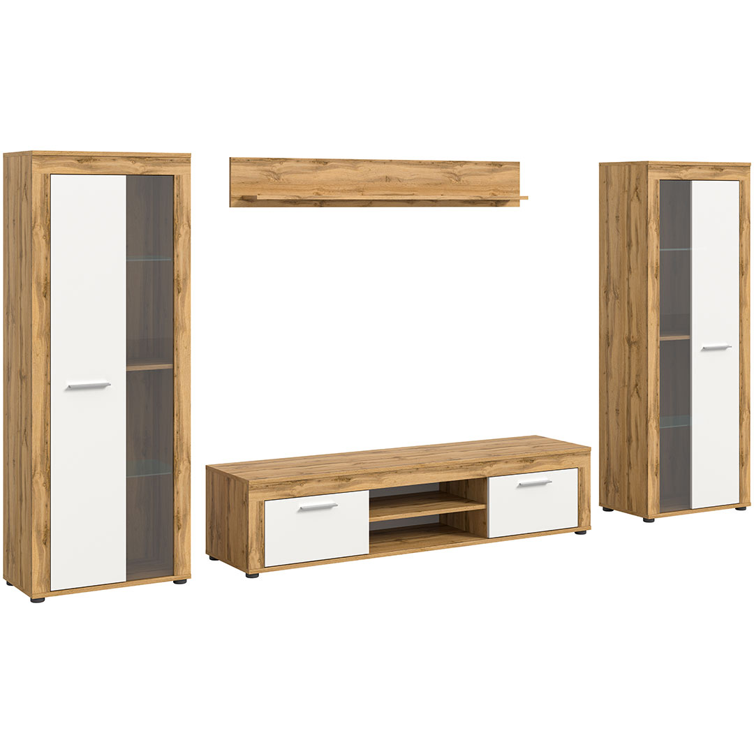 Aosta reolsystem hvid, eg dekor