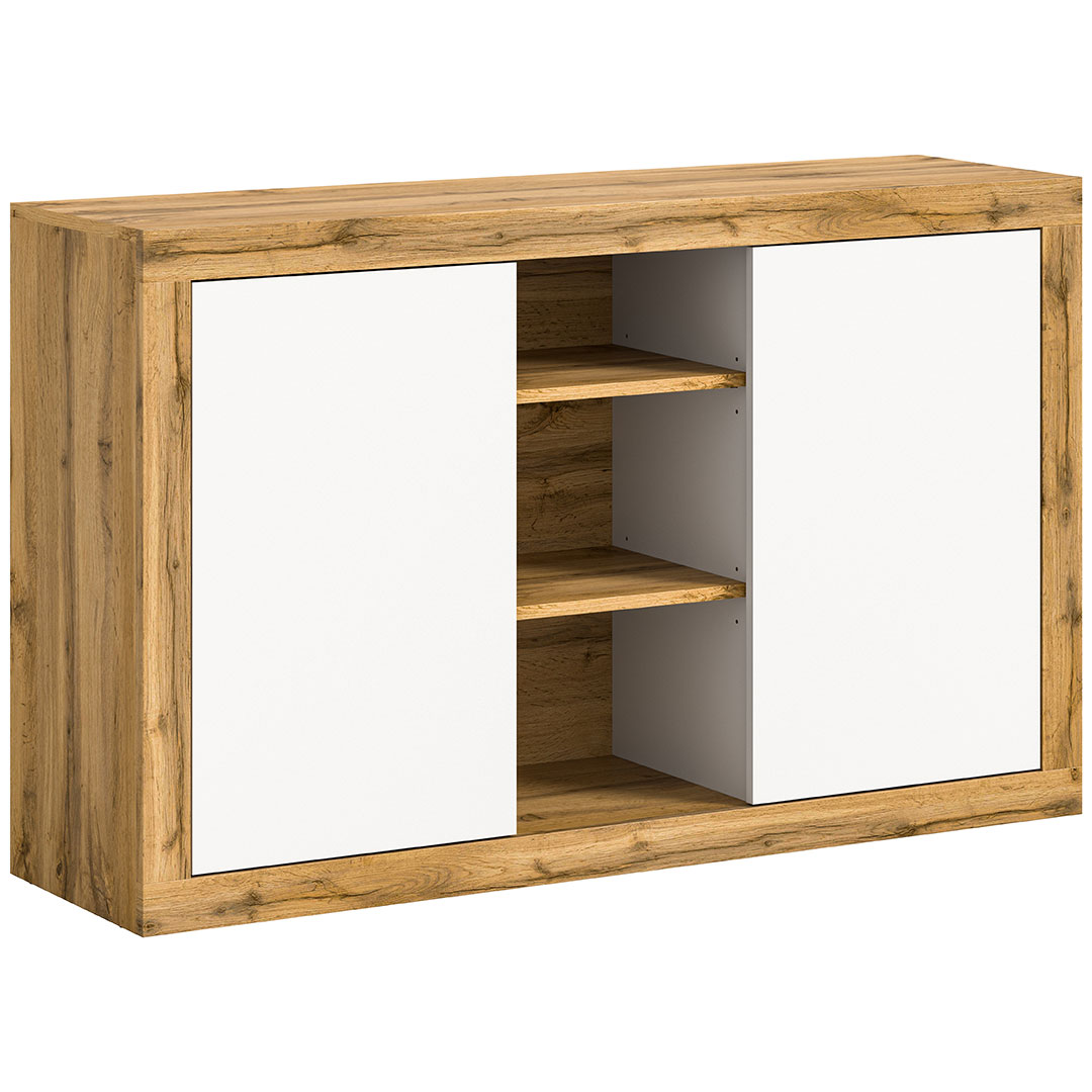 Matrix skænk 2 låger 3 rum hvid