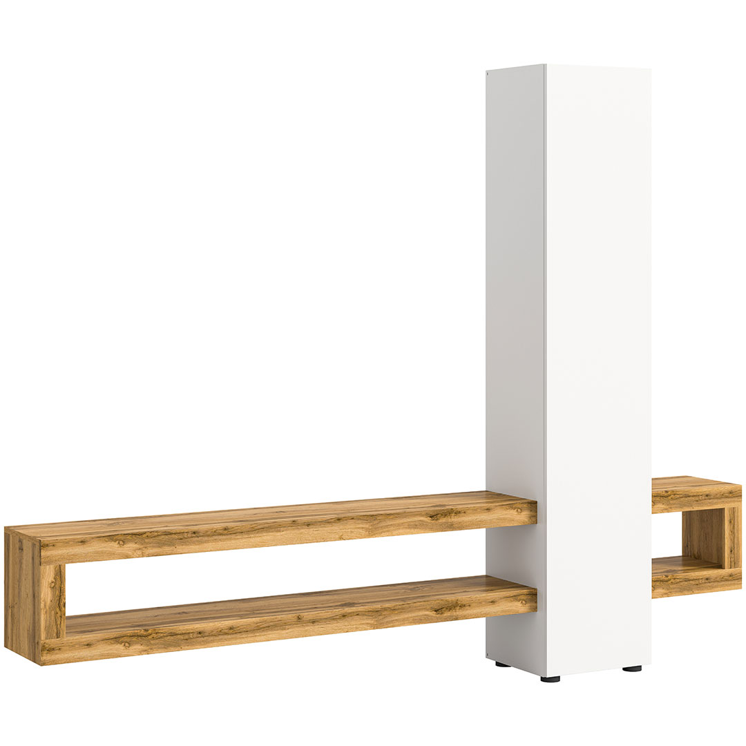 Loft reolsystem 1 låge 2 rum hvid