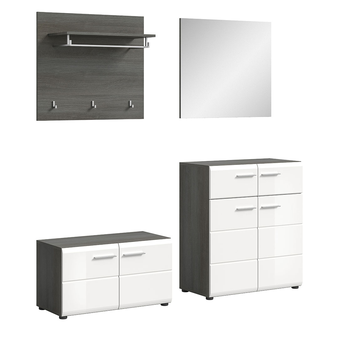 Salsa entremøbelsæt hvid højglans