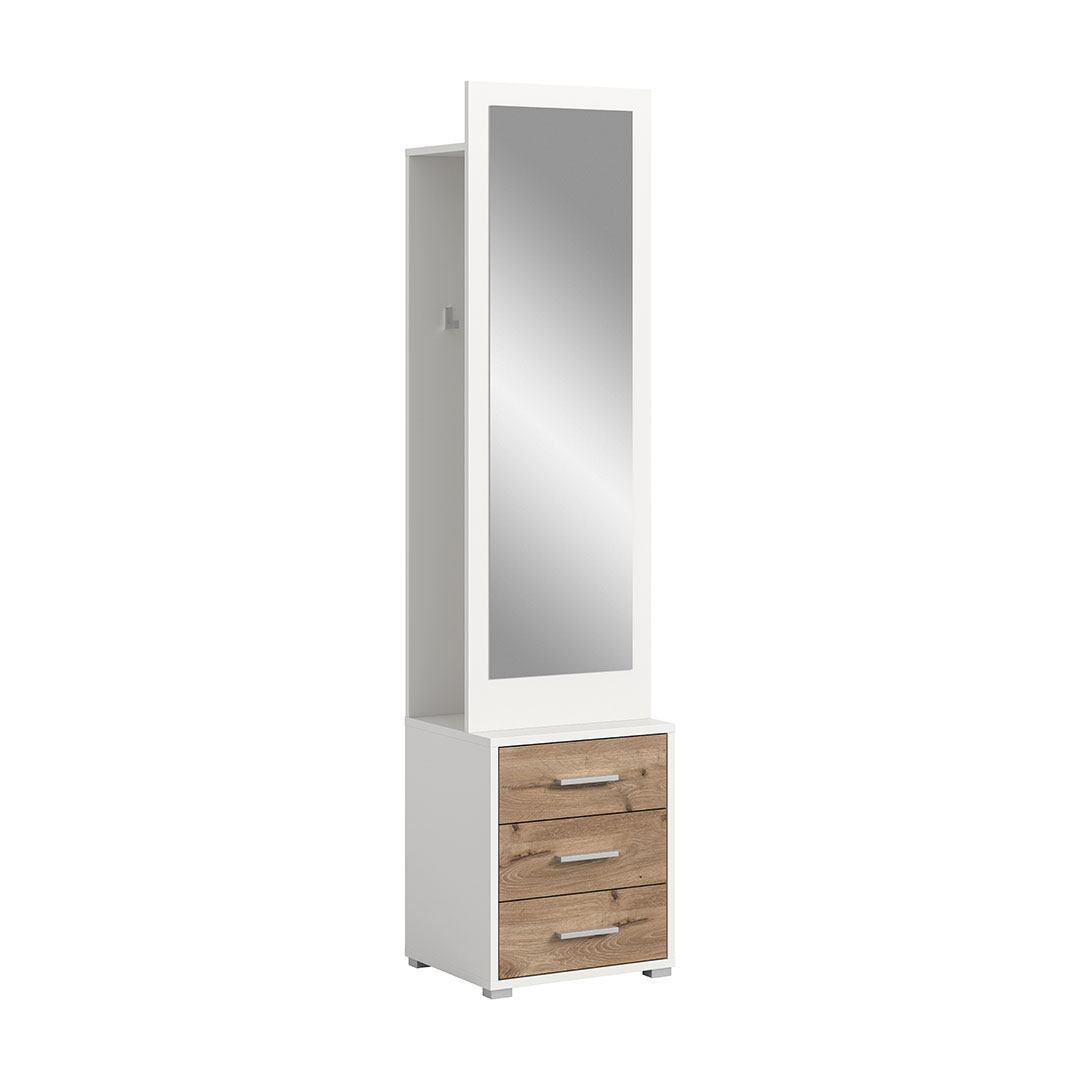 Polo entremøbelsæt 45x190cm hvid, eg dekor